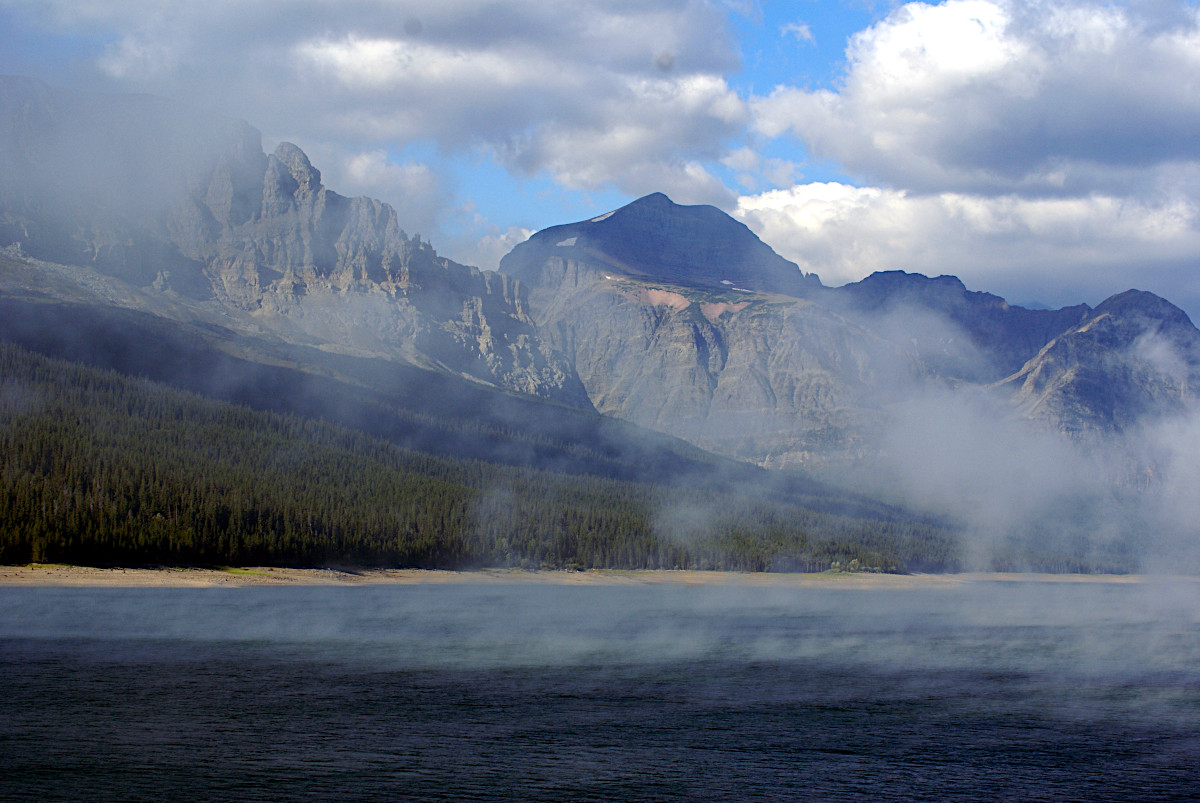 Mist over Lake Sherburne, Glacier National Park
