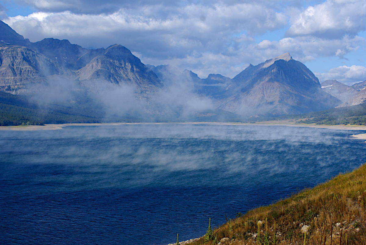 Mist over Lake Sherburne, Glacier National Park