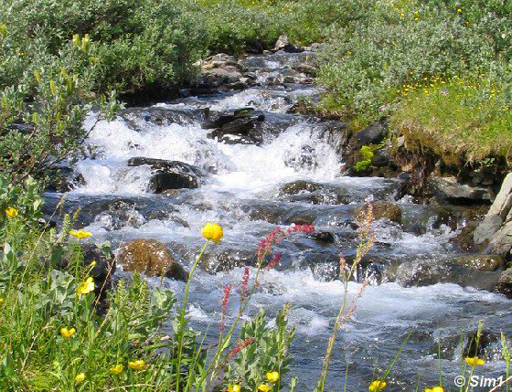 Little stream and waterfall towards Alesjaure