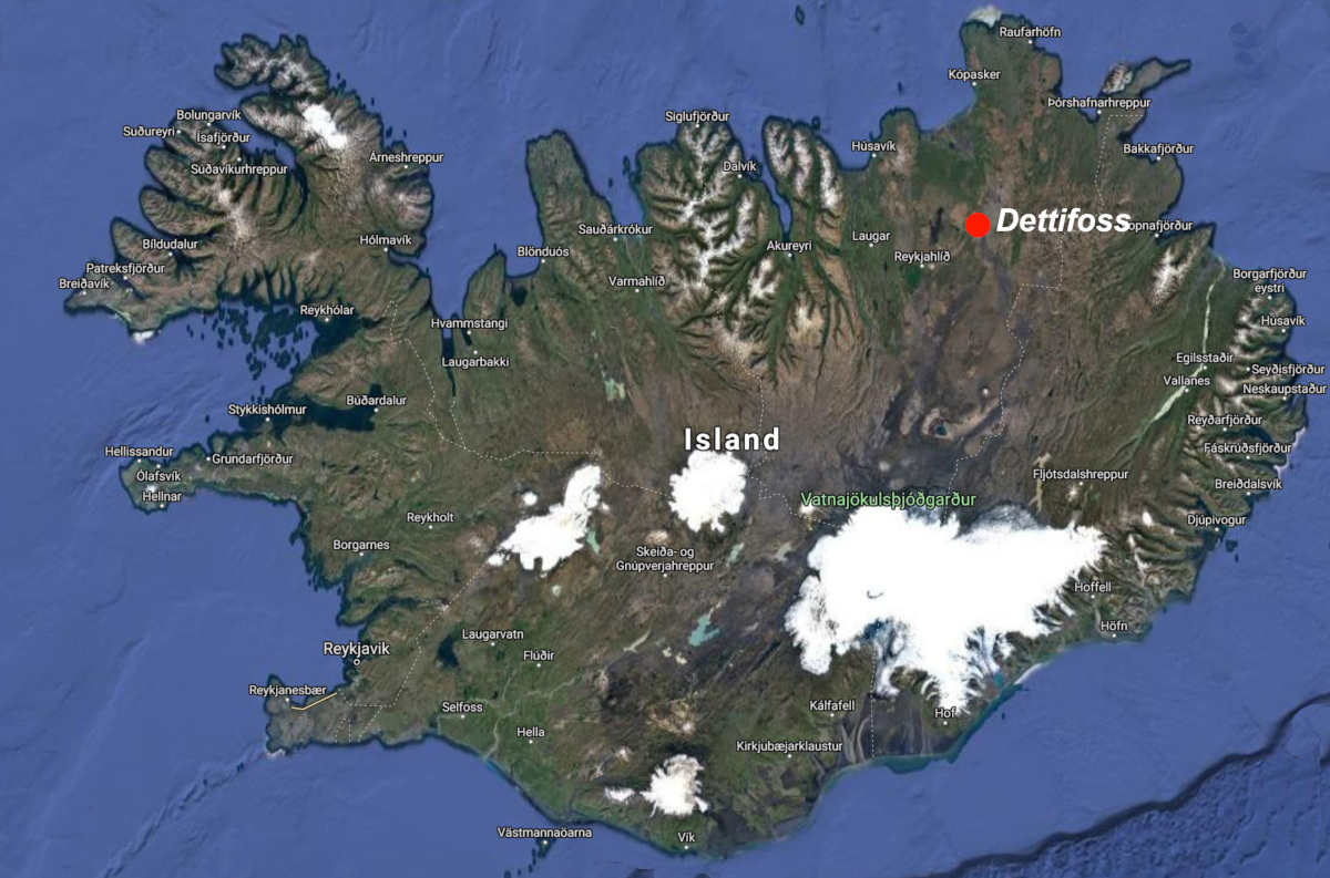 Map Dettifoss