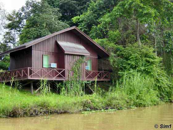 The lodge seen from the river