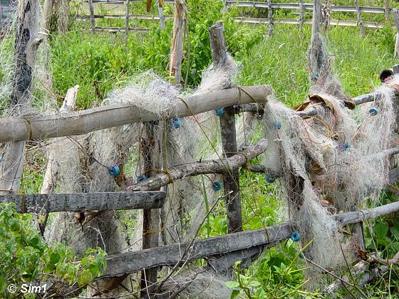 Fishing nets on a fence