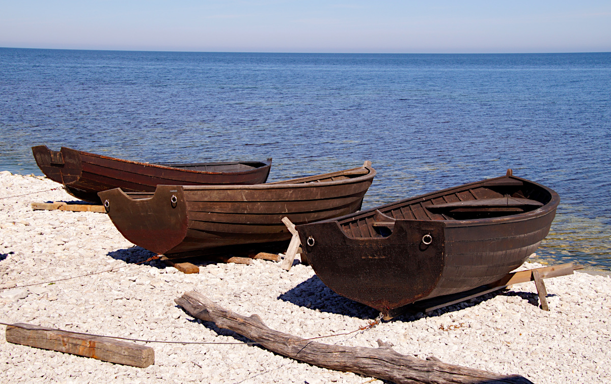 boats at Helgumannens Fishing Village, Fårö