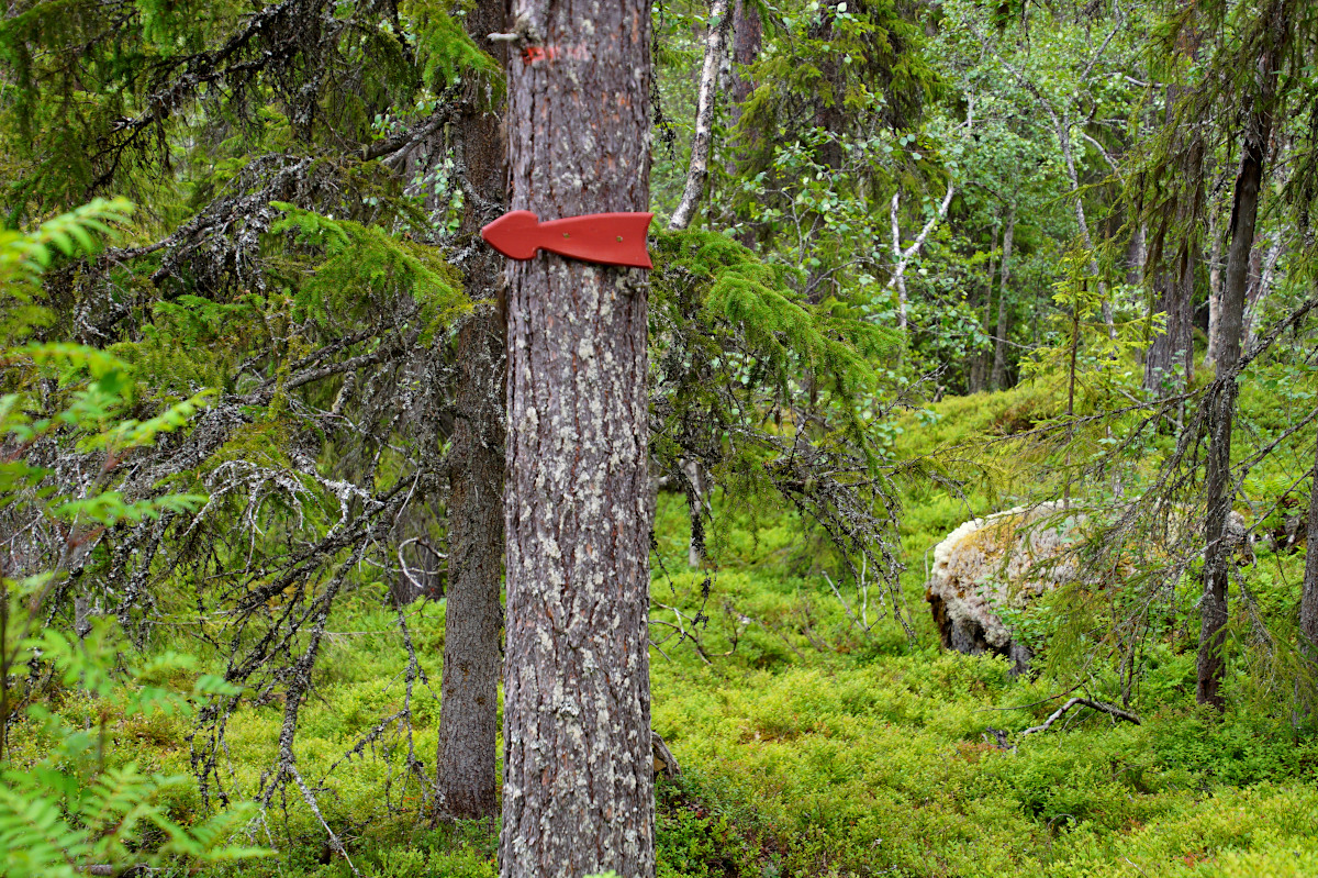 Red sign in Fulufallen