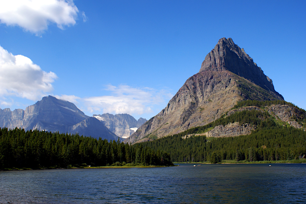 Grinnell Point from the shore of Swiftcurrent Lake, Glacier National Park