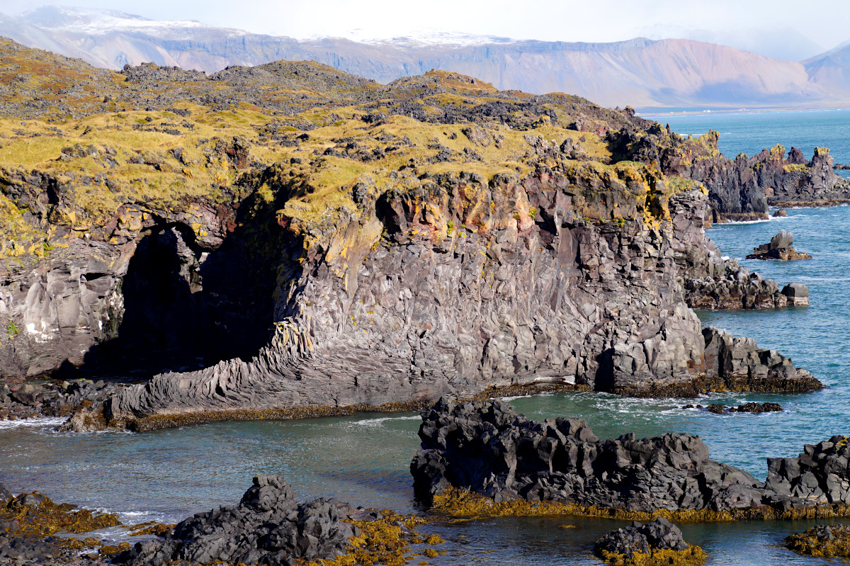 The views over the cliffs from Hellnar