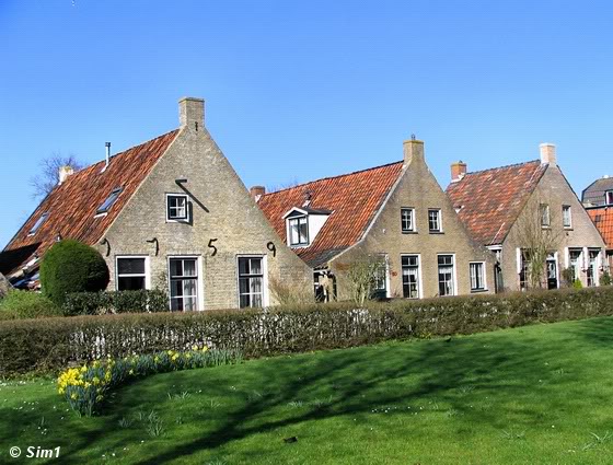 Old houses in the village of Schiermonnikoog