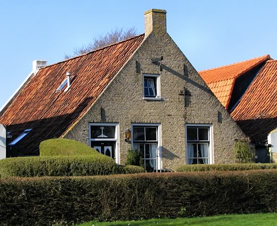 Old houses in the village of Schiermonnikoog