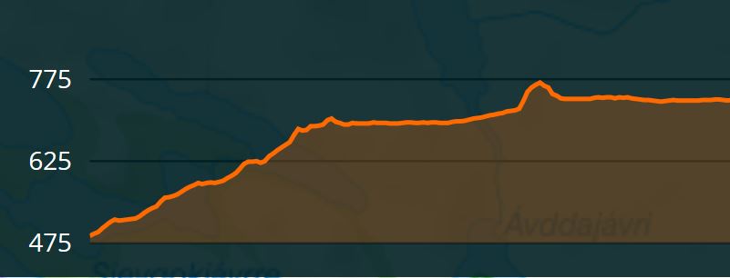 Altitude map Katterjåkk