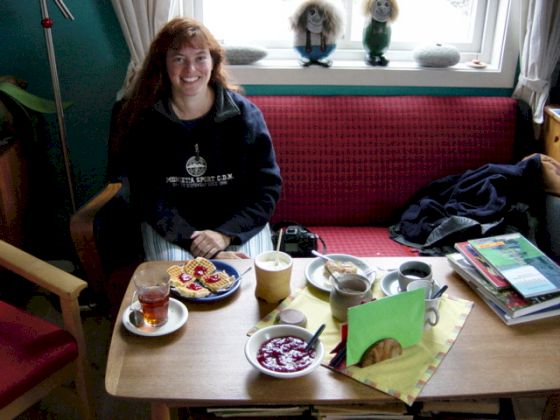 Tea and waffles at Krkenes Lighthouse