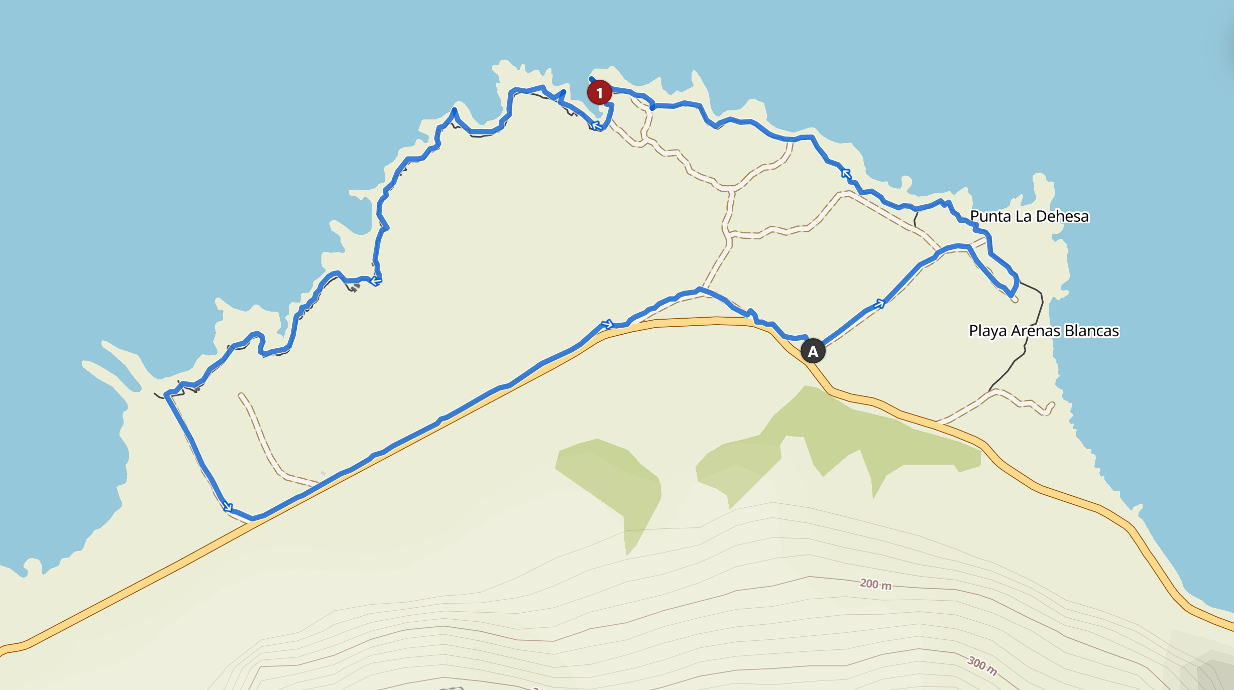 Map El Hierro hike