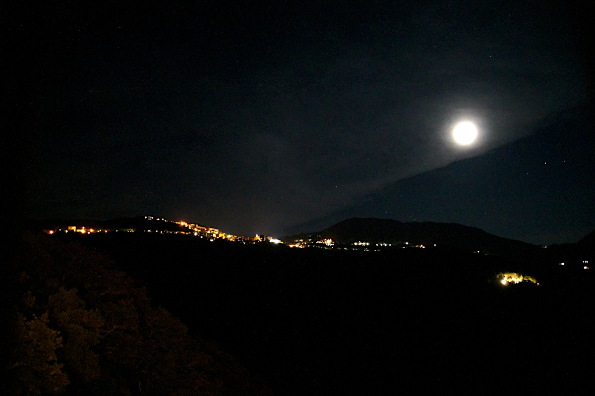 View over Sartene at night