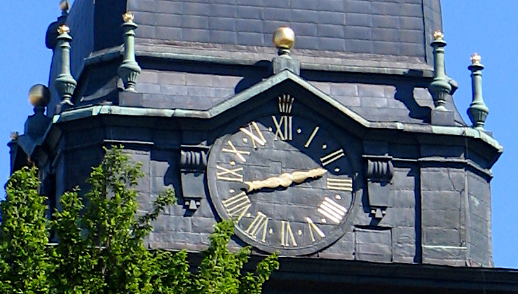 The clock on the Strängnäs Cathedral