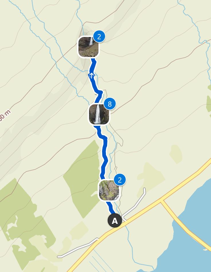 Map Hengifoss hike