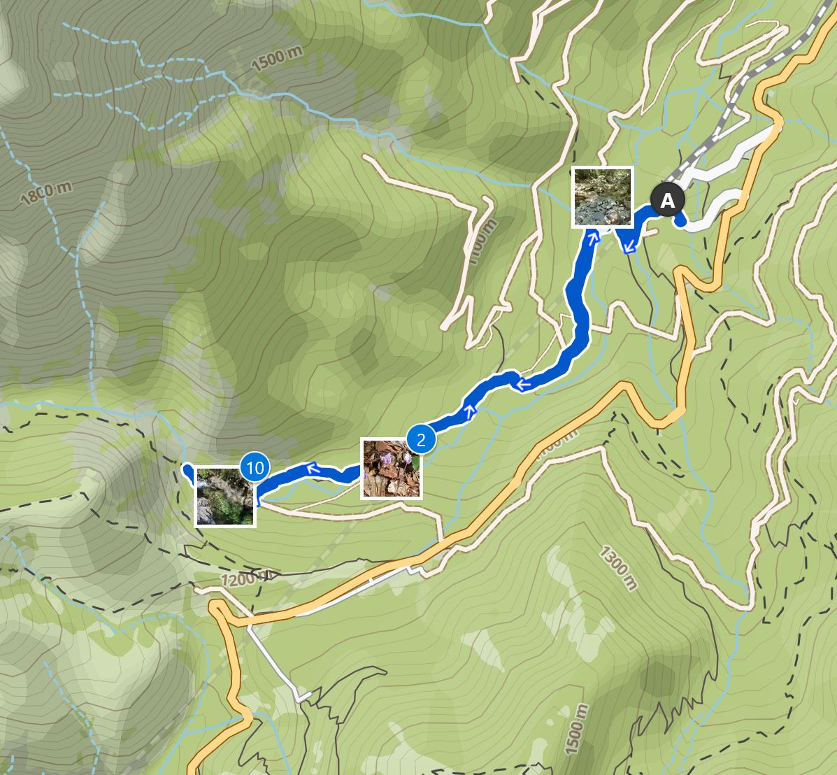 Map Cascade des Anglais hike