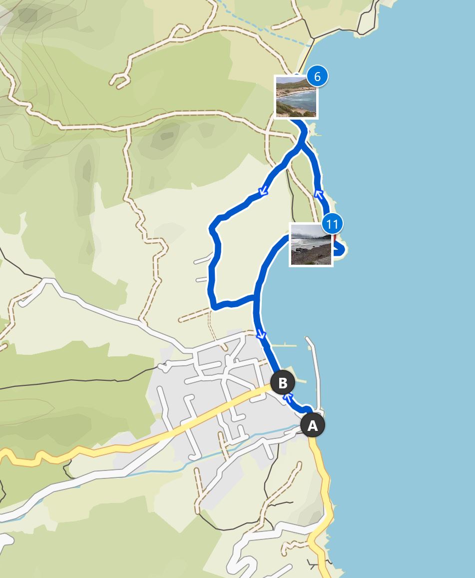 Map Cap Corse hike