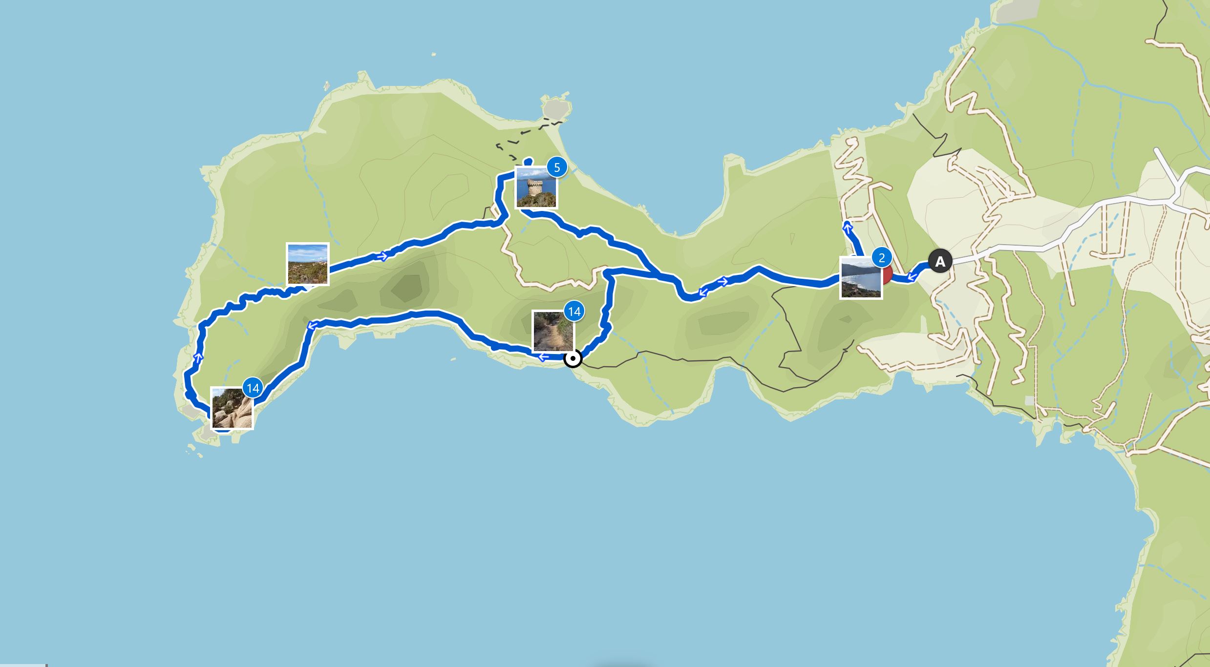 Map Capo di Muro hike