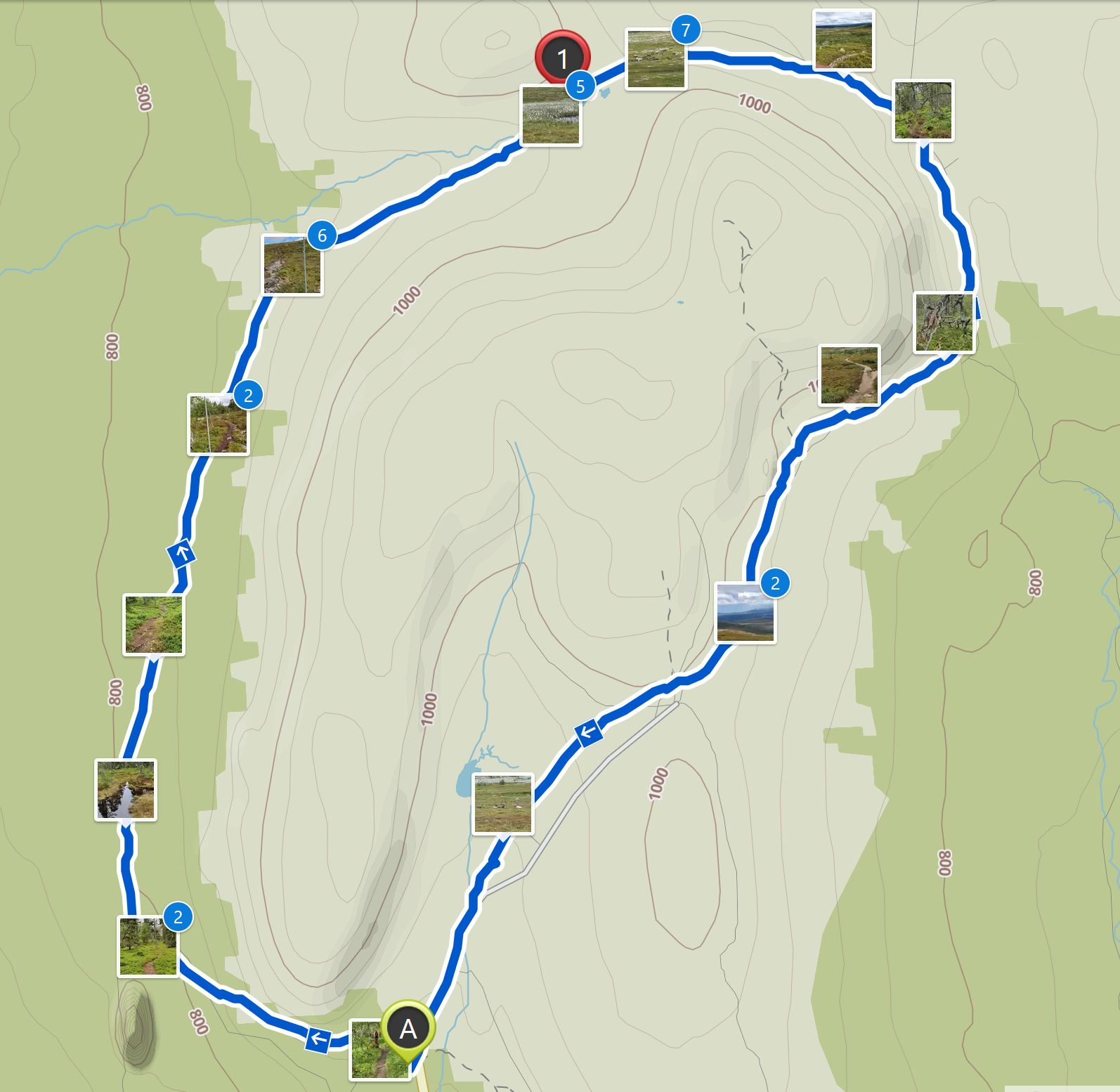 Map Nipfjället hike