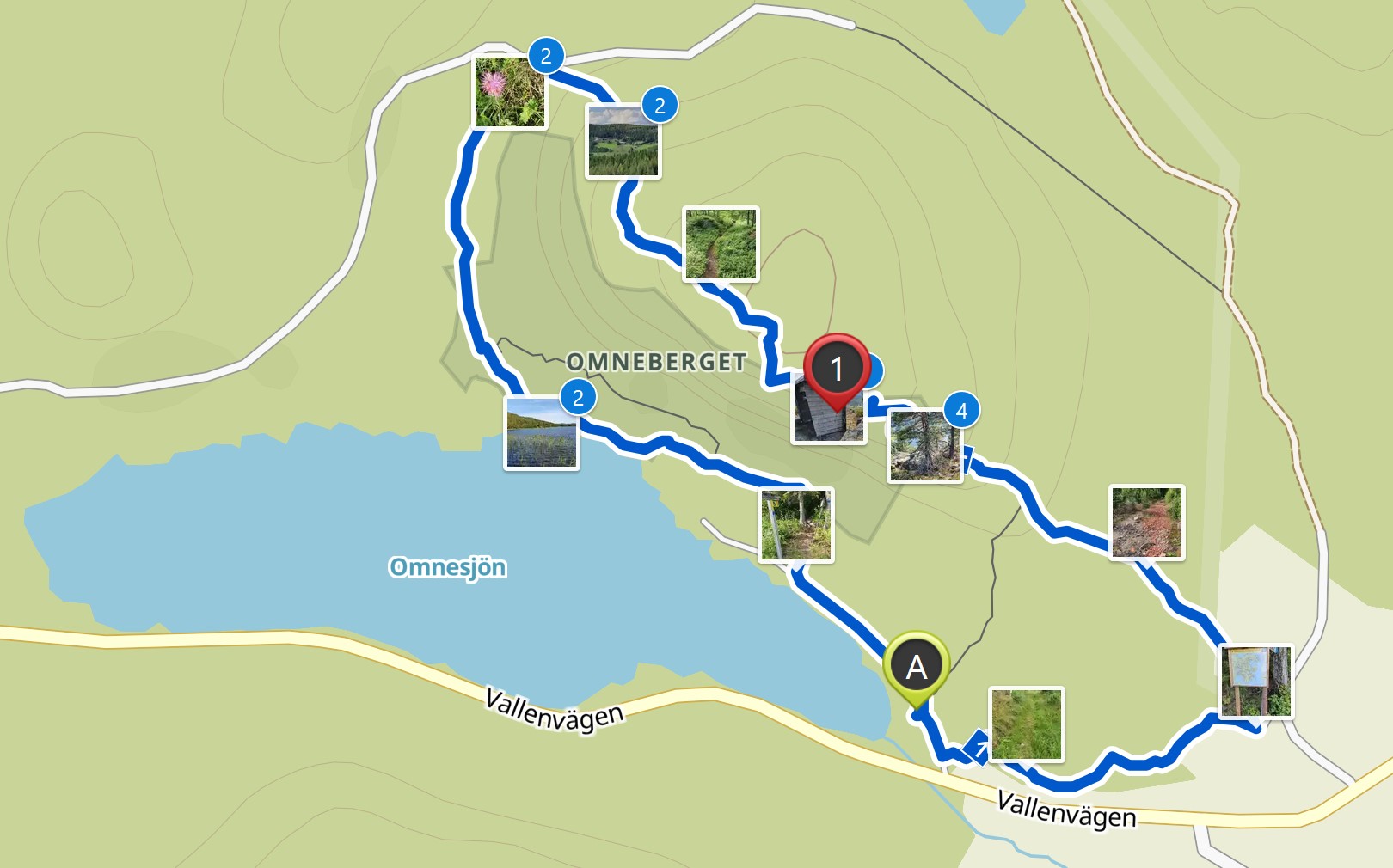 Map Omneberget hike