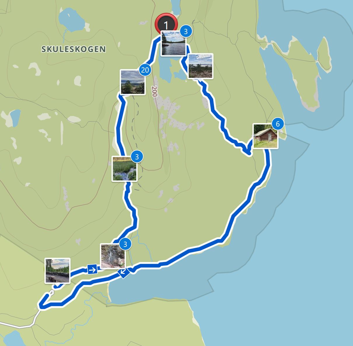 Map Skuleskogen hike